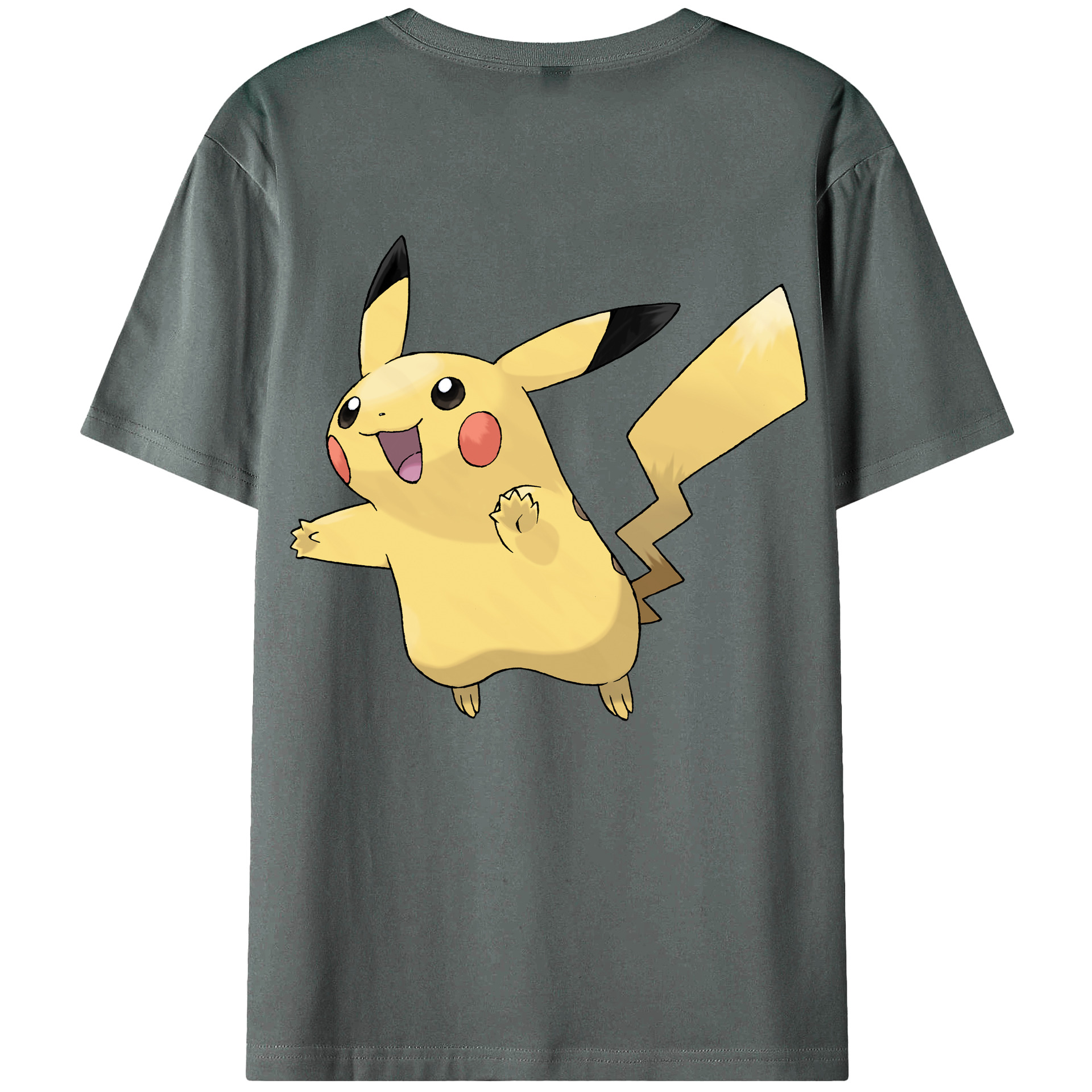（画像用） ポケットモンスター Pokémon 綿100％ メンズ半袖Tシャツ（バックプリント） 通気性